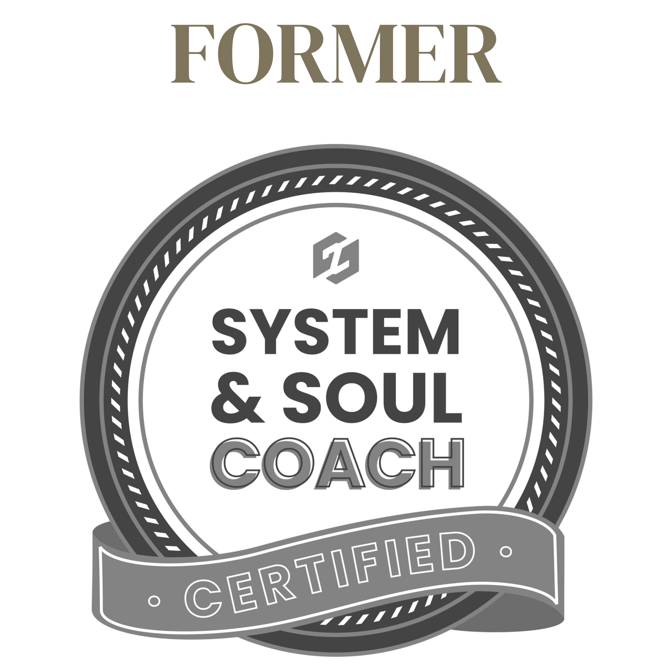 Badge showing System & Soul coach certified with Former above it